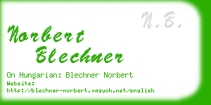 norbert blechner business card